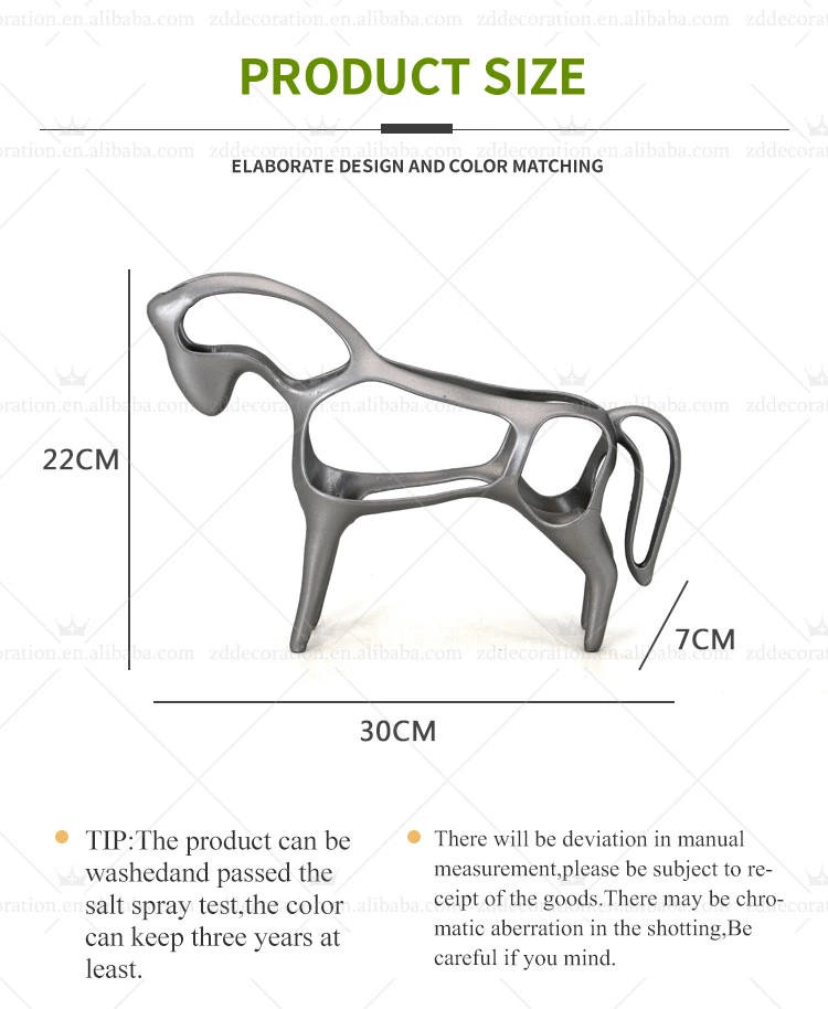 Modern Creative Abstract Art Metal Hollowed-out Horse Ornament Model Room Home Desktop Decoration