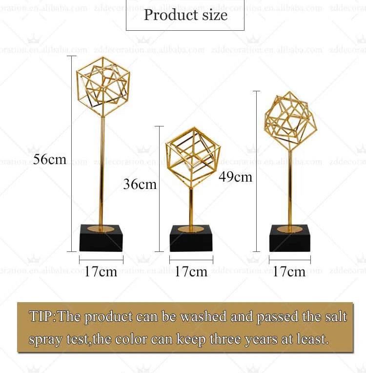 Nordic Metal Cube Decoration Geometric Abstract Desktop Home Furnishings Table Centerpieces